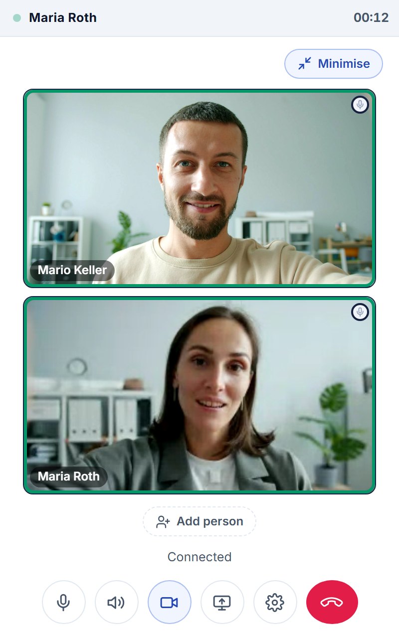 Toscana Meet - call between two colleagues with cameras on